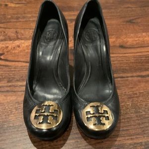 Tory Burch black wedges